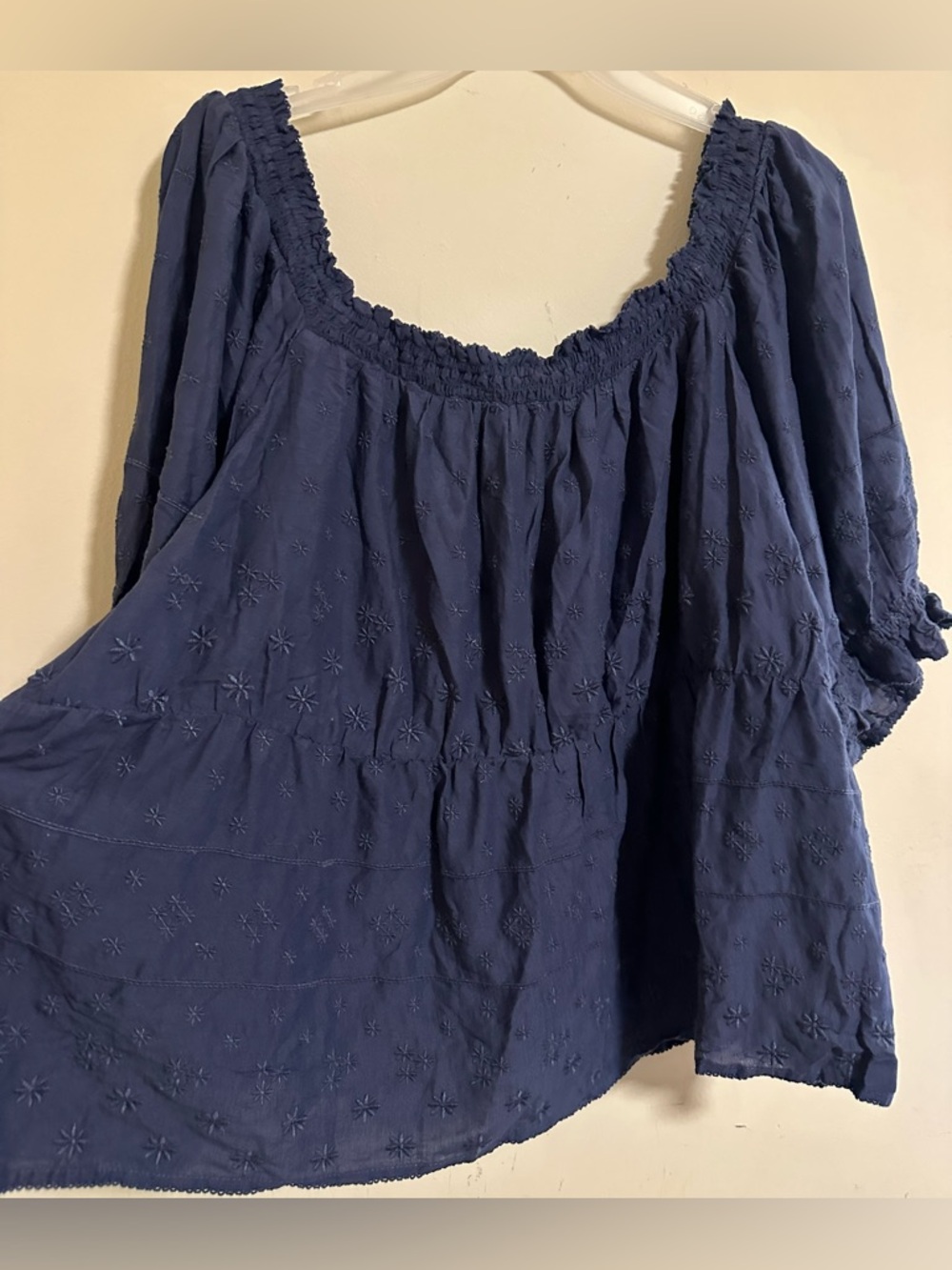 NWOT Old Navy eyelet boho peplum smocked top size women’s size 4X - Picture 6 of 10
